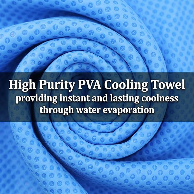 Premium PVA Cooling Towels for Neck and Face,4pcs 33"*12.7" Cooling Neck Wraps with Textured Dot Surface for Summer Heat,Cool Rags for Hot Weather, Cold Scarf for Gym Yoga Run,Blue (Blue)