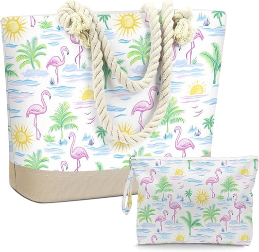 BELLOWDEER Beach Bags for Women, Wet Bag Cosmetic Bag for Beach Toiletries, Summer Travel Essentials, Gifts for Women