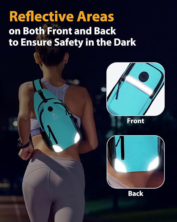 Sling Backpack for Women & Men, Crossbody Travel Bag with Water Bottle Holders, 17 Pockets, Quick-Access Phone Pocket, Hidden Security Pocket, Fits 11" Tablet, for Daily Carry, Travel, Theme Parks