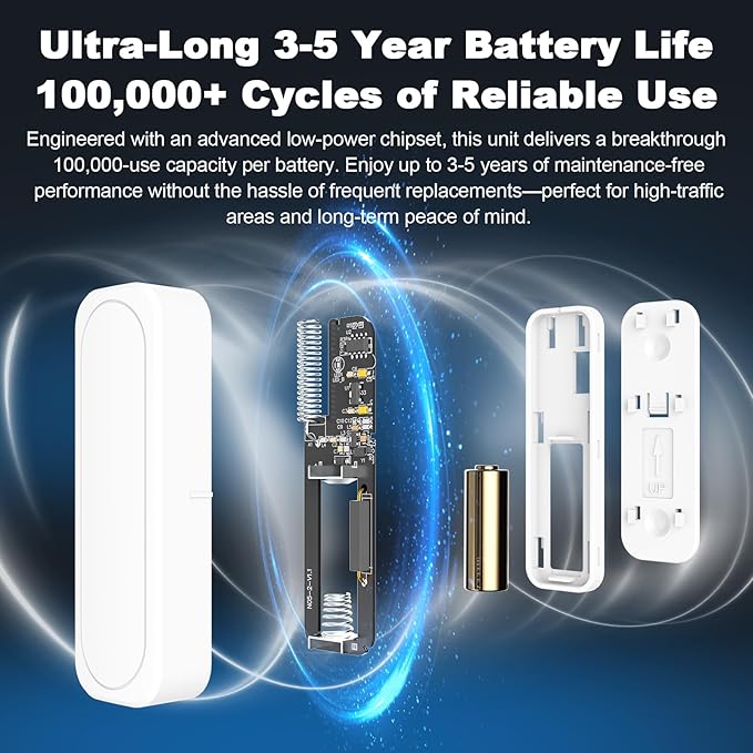 Door Chime, Satisure Wireless Door Open Contact Sensor Alarm Chime, Door Ringer Alert for Business/Store/Home/Bedroom When Entering with 600 FT Range 58 Chimes 5 Volume Levels LED Indicators | Door Chime Ringer When Door/Window Opens