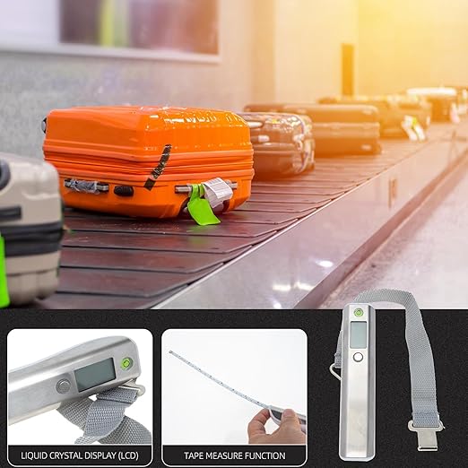 Digital Luggage Weight Scale with Tape Measure Portable Electronic Travel Luggage Scale for Suitcase Weighing to 50kg for Travel and Shipping