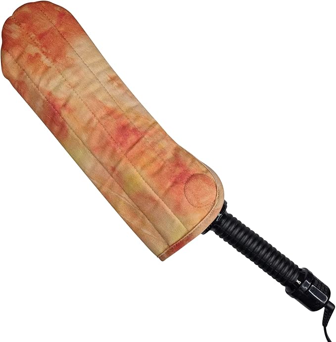 Case/Cover [Heat Resistant] for Curling Irons, Flat Irons or Straighteners, and Styling Irons, Silicone Coated Lining and Quilted Cotton Pouch for Travel, Gym, or Home [Tie Dye Red]