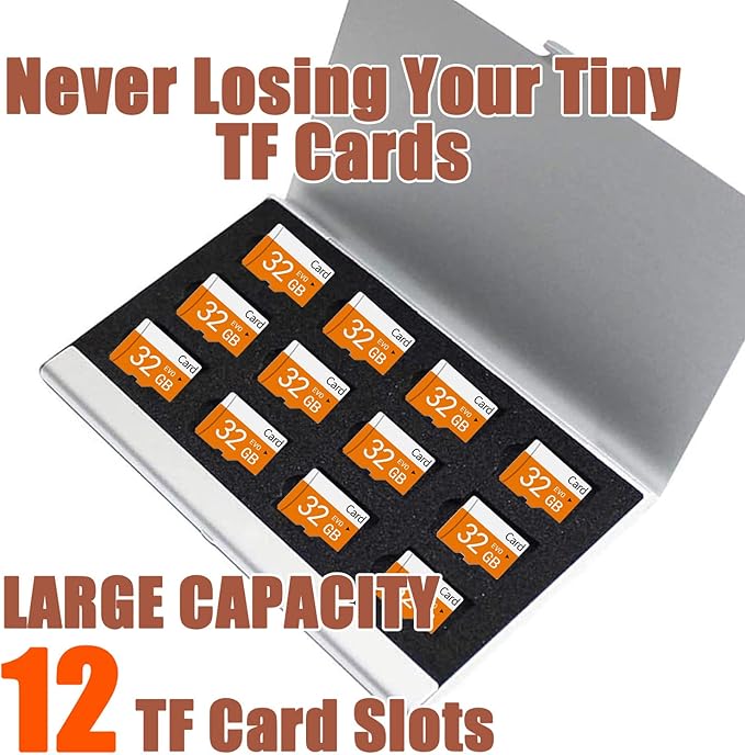 Aluminum Waterproof Memory Card Case - Ultrathin Mini Rustproof Protector for Micro SD/Micro SDXC/TF Cards (Silver Color)