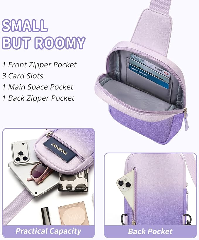 Birthday Gifts for 8 9 10 11 12 Year Old Teens Girls Kids, Fanny Pack Crossbody Bag Sling Belt Bags Purse, Dorm Travel Essentials for Girls Fashion, Preppy Tween Teen Girl Gift Trendy Stuff