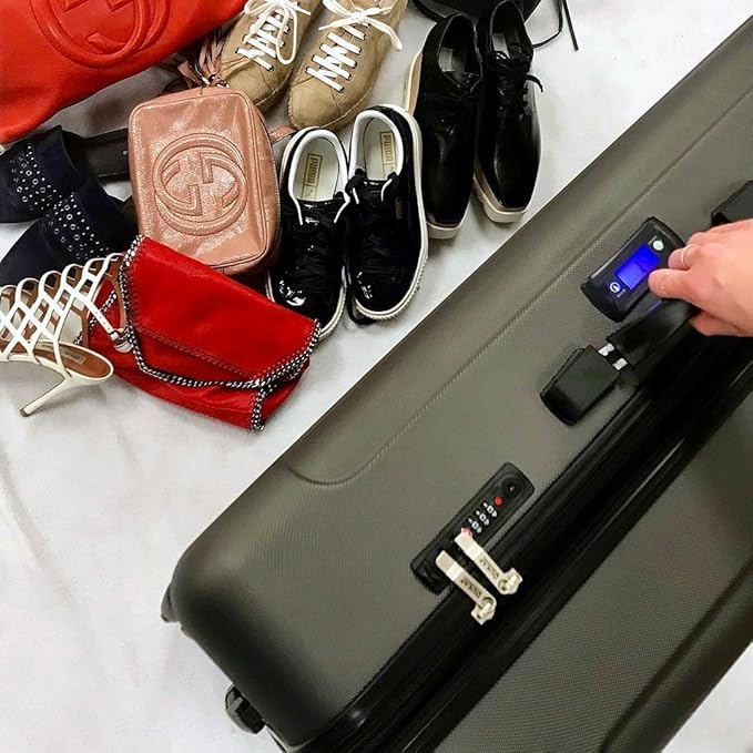 DUKAP INTELY Hardside Luggage with Ergonomic GEL Handle | Spacious Hardside Travel Luggage with TSA Combination Lock and Digital Weight Scale | 32 Inch Extra Large Suitcase | Grey