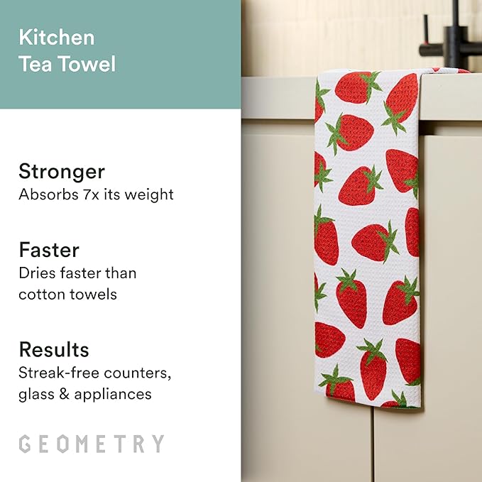 GEOMETRY Spring Kitchen Towels - Quick Dry Microfiber Cloth Spring & Summer Dish Towels for Kitchen Drying - Premium Quick Dry Towel - Soft Flora 18" x 30" (1 Pack)