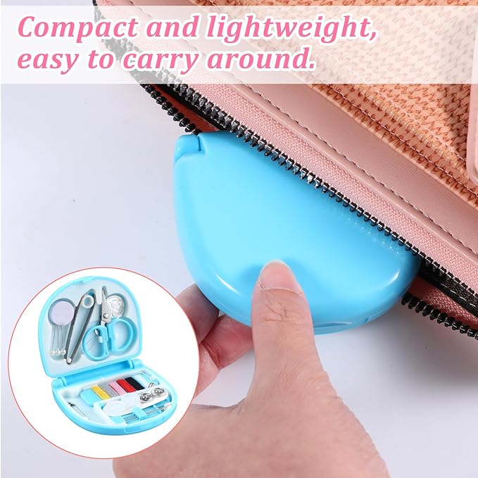 LIQWEI 4 Sets Sewing Kit, Mini Travel Sewing Set, Sewings Kits for Adults Portable Sewings Machine DIY Supplies, Emergency Sew Tool Kit for Beginner Traveler Hotel