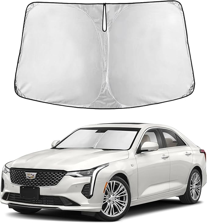 Autovir Windshield Sun Shade Fit for 2020-2023 2024 2025 Cadillac XT6 Sunshade, Front Car Window Shades Sun Visor, Blocks UV Rays & Heat, Car Accessories