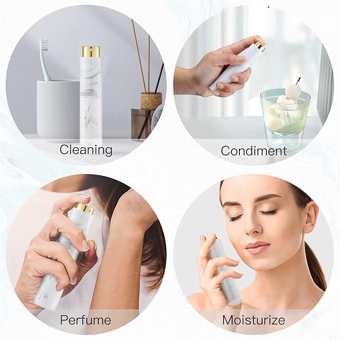 Tekson 10ML Perfume Atomizer Travel (7 PCS), Refillable Cologne Containers, Dispenser Spray Empty Bottle for Mini Sprayer Size