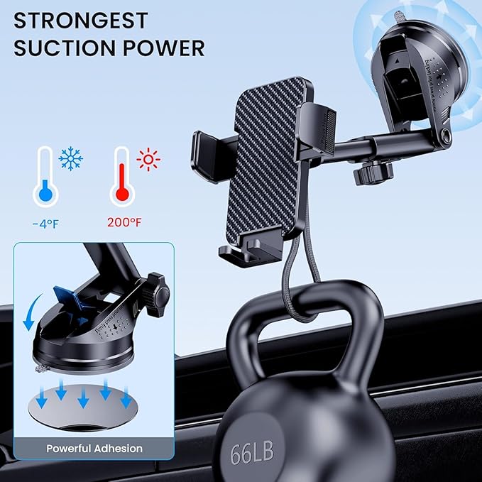 Car Phone Holder for Your Car [Thick Case Friendly] Automobile Accessories Air Vent 360 Degree Rotation [Super Stable] Dashboard Cell Phone Holder Fit for iPhone Android Smartphone