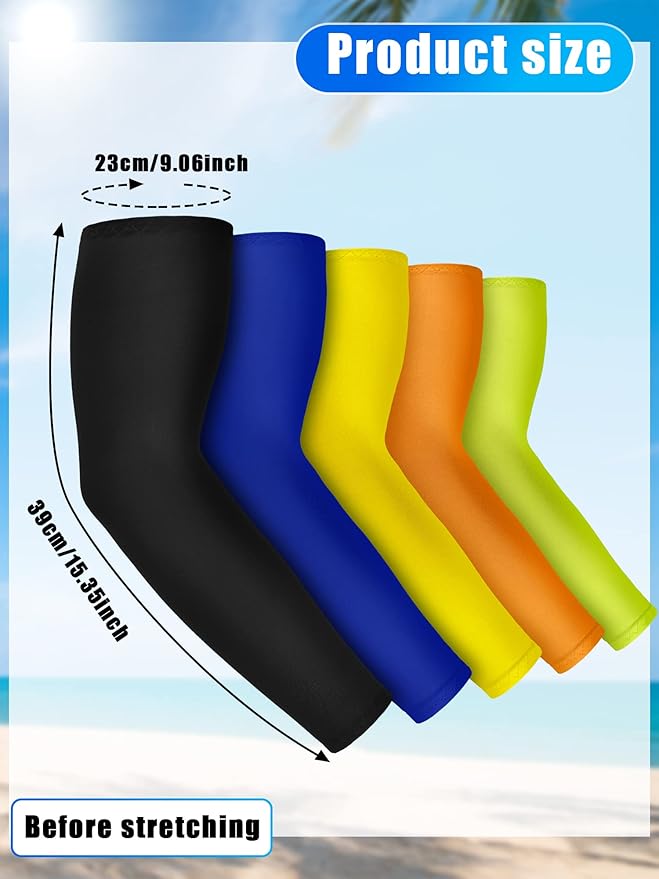 Boao 10 Pairs UV Arm Sleeve for Men Women Cooling Tattoo Cover up Compression Sun Protection Sleeves for Outdoor Activities