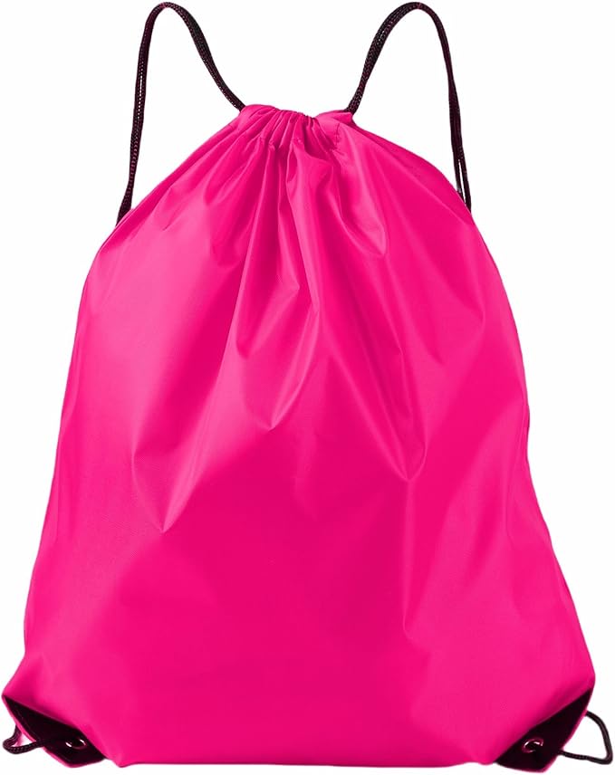 CODOBON 20 Pack Bulk Drawstring Backpacks Fuchsia, 16.5"X13.3" Cinch Bags, Can Hold 14 Inch PC, Lightweight Travel Storage & Gift Bags for Outdoor Sports