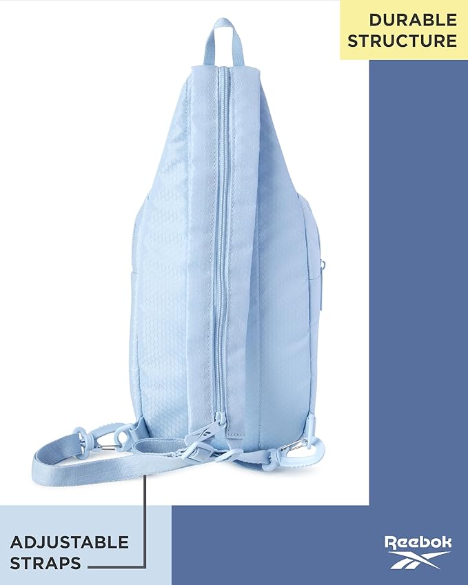 Reebok Unisex Crossbody Bag - Convertible Compact Durable Cross Body Bag for Women and Men - Gym and Travel Essentials, Size One Size, Cosmos Blue