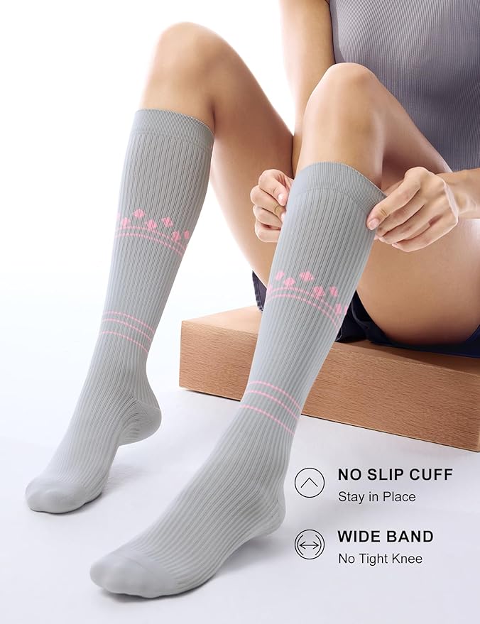 FITRELL 3 Pairs Compression Socks for Women and Men 20-30mmHg-Circulation Support Socks