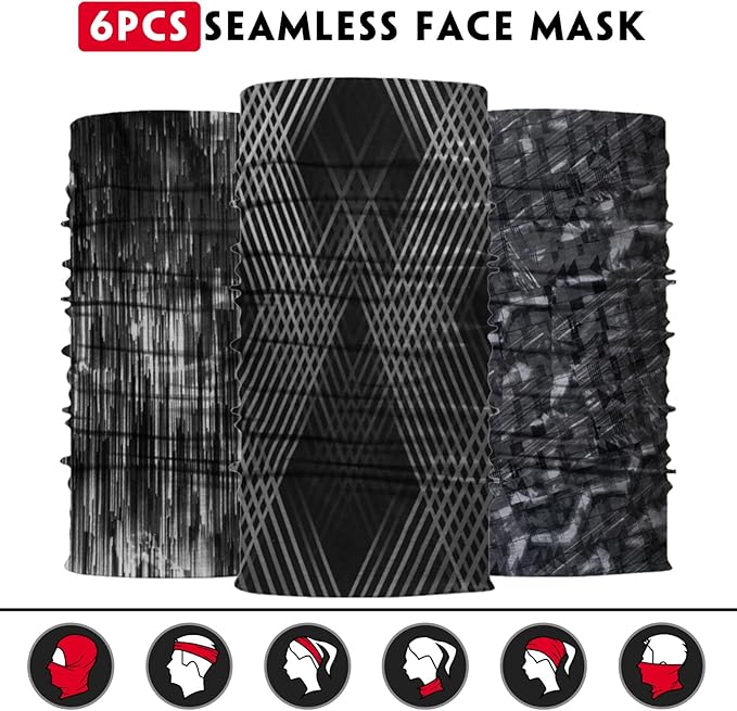 Neck Gaiter for Men Women Headwear Bandana Head Wrap Face Scarf Mask Cover Warmer Balaclava-Seamless & Versatile
