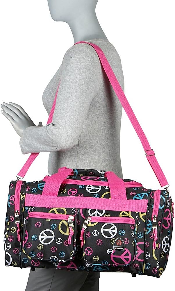Rockland 19" Polyester Duffel Bag, Pink Giraffe