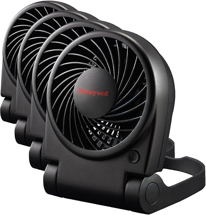 Honeywell HTF090B Turbo On-the-Go Personal Fan,Black – Small Portable Fan for Travel,(Pack of 4)