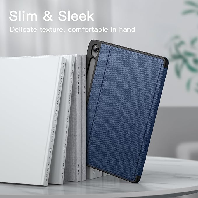 JETech Case for Samsung Galaxy Tab S10 Lite / S10 FE / S9 FE 10.9-Inch with S Pen Holder, Slim Folio Stand Protective Tablet Cover, Multi-Angle Viewing (Navy Blue)