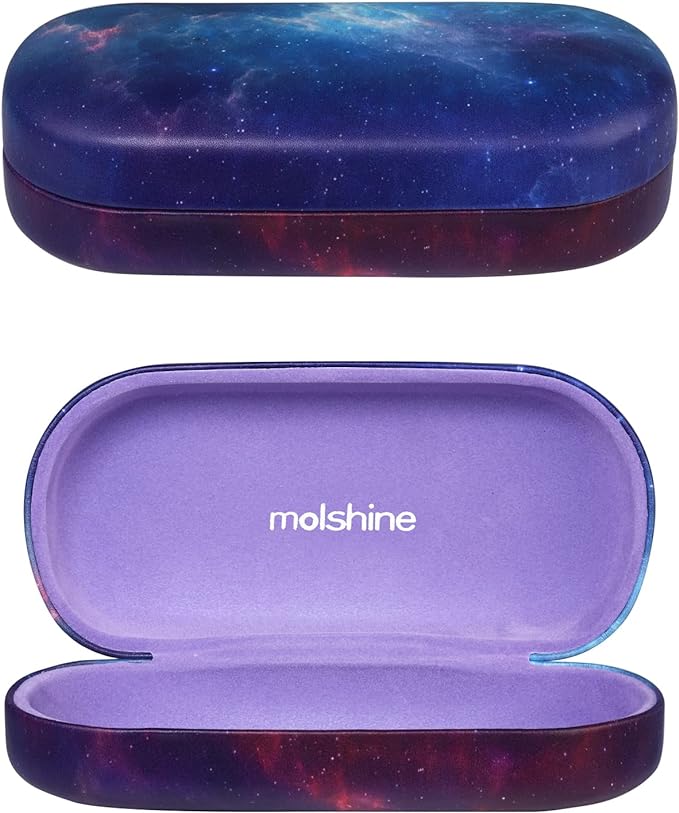 molshine Hard Shell Sunglasses Case,Classic Large Glasses Case for Women Men,Sunglass Eyeglasses