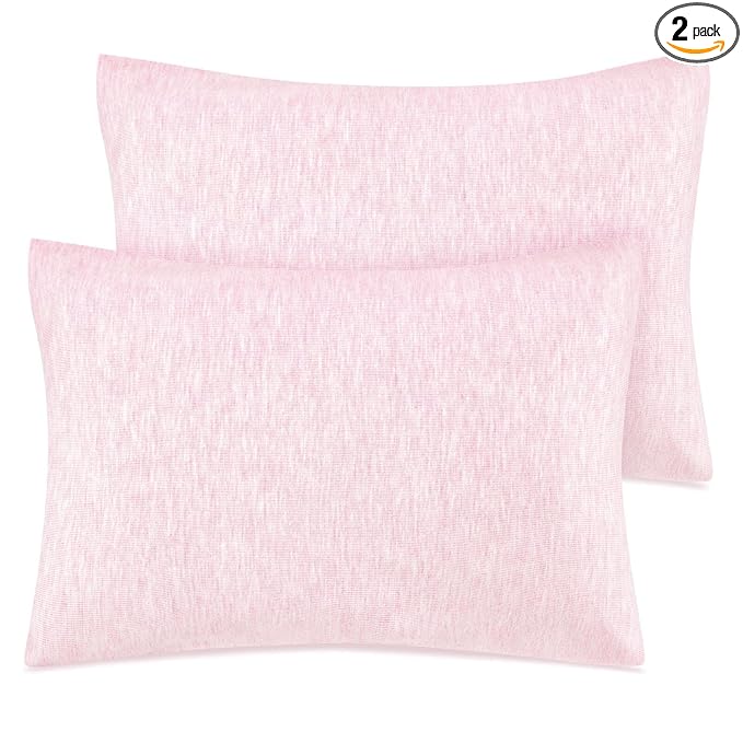 Zenssia Organic Cotton Toddler Pillowcase/Travel Pillowcase Pack of 2 Set 13x18 Inches with Envelope Closure - Soft & Breathable Baby Pillow Case Cover Solid Pink