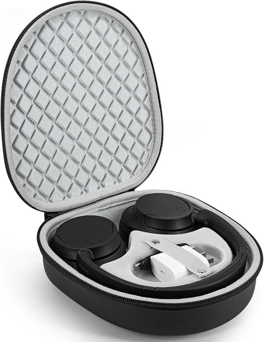 Headphone Case for Sony WH-CH720N Soundcore by Anker Q20i, Hard Portable Over Ear Headphone Carrying Case, Wireless Headphone Storage Protective Case for Travel Home (Black-Pattern)