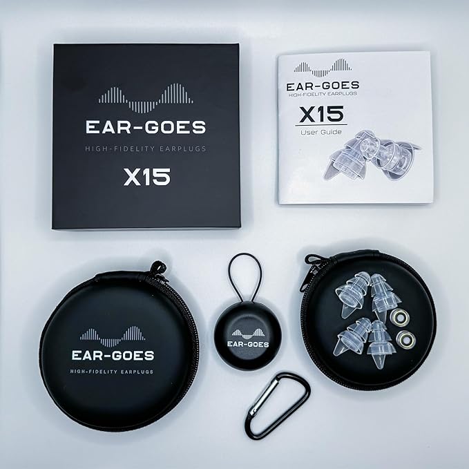 X15 High Fidelity Earplugs – Reusable Hearing Protection with Two Sizes – Concerts, Festivals, Musicians, and Motorcycles – 15 dB Noise Reduction – Premium Sound Quality