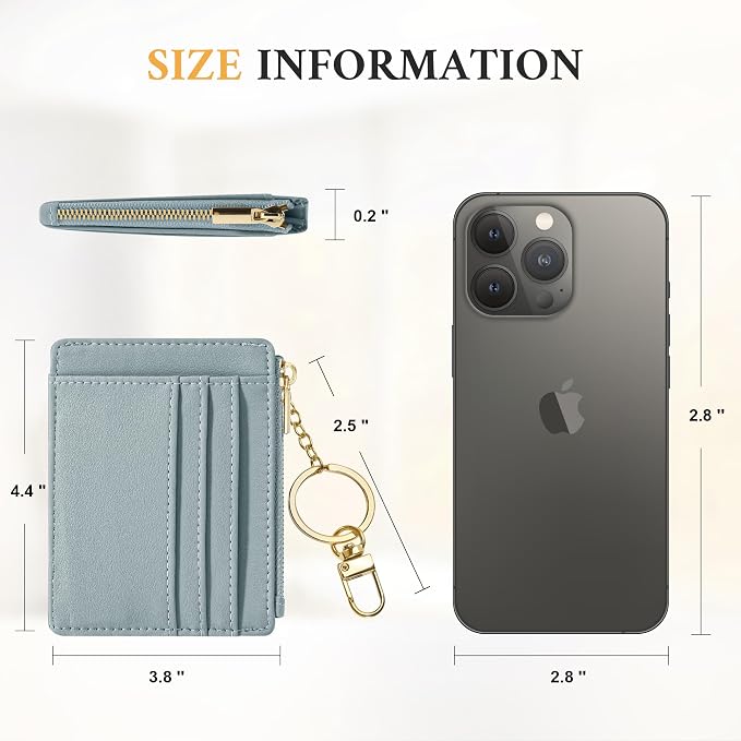 Sodsay Card Case Slim Front Pocket Wallet for Women Credit Card Holder with Keychain | Slim, Credit Card Holder, Front Pocket, with Keychain | Slim