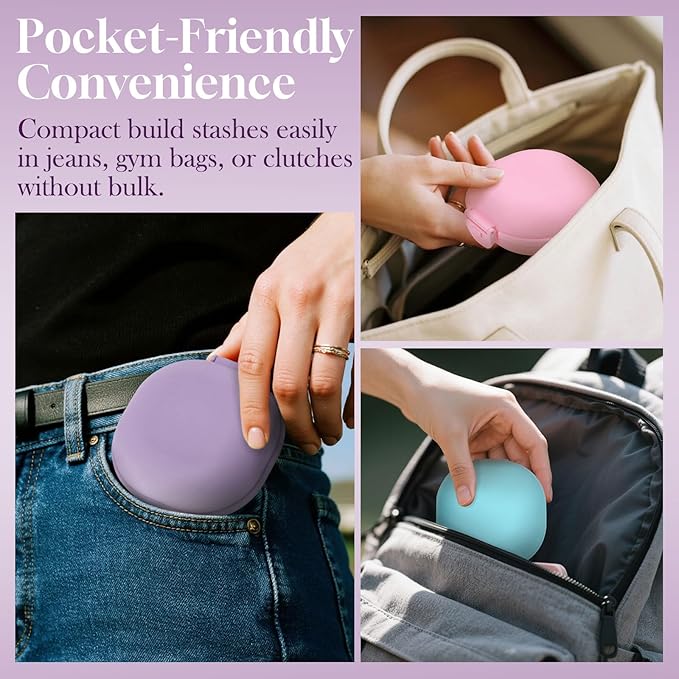4 Pcs Plastic Cotton Round Holder, Cotton Round Travel Case, Lightweight and Easy to Carry with Sealed Snap-on Lid, Accessories Jewelry Organizer(3.4 x 1.5in,White)