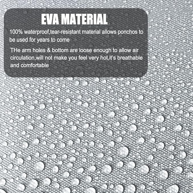 COOY Rain Coats (2 Pack) - Reusable EVA Rain Ponchos For Adults Rain Jackets Raincoats For Men Women