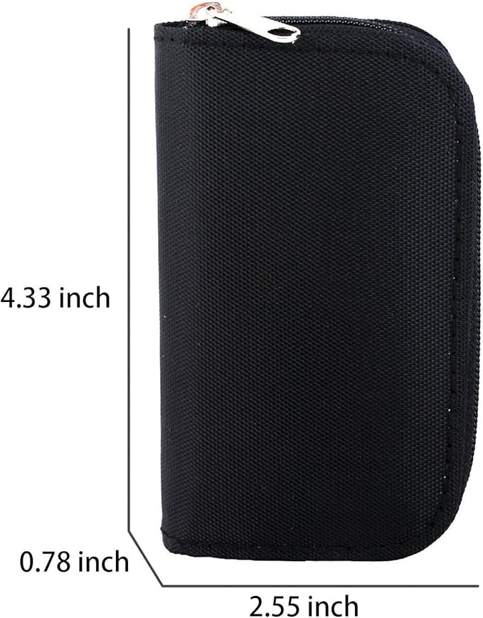 Memory Card Carrying Case - Suitable for Micro SD, Mini SD and 4X CF, Card Holder Bag Wallet for Media Storage Organization (Black)
