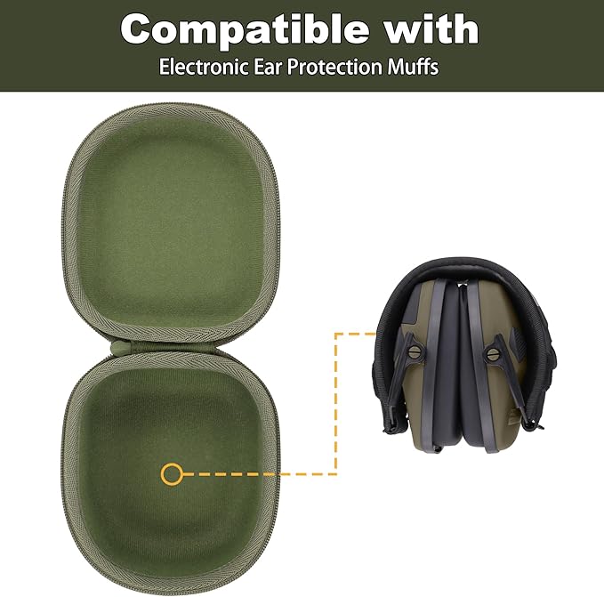 Storage Case Compatible with Walkers Razor Slim/Howard Leight Honeywell Impact Sport Electronic Ear Protection Muffs