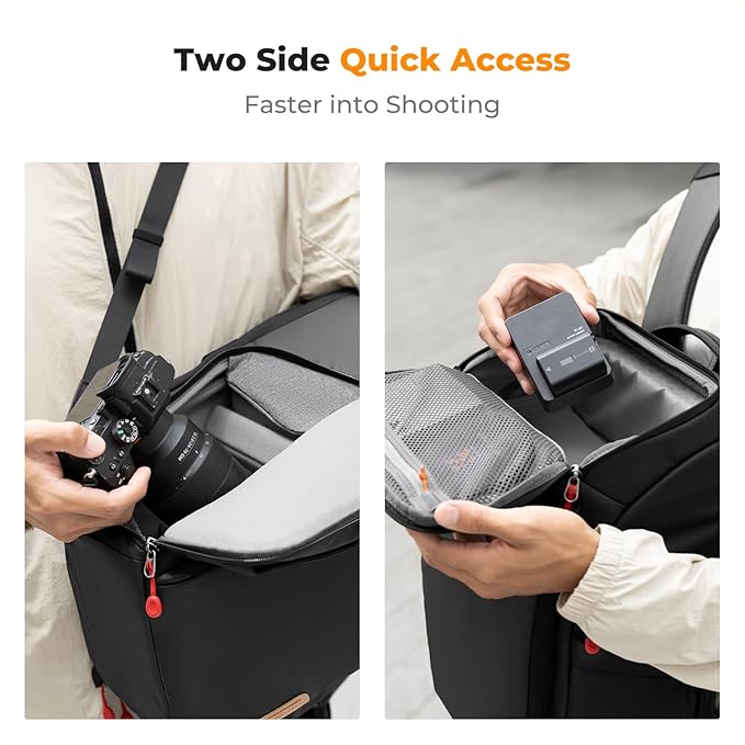 K&F CONCEPT Professional Camera Backpack, Large Photography Backpack Expandable to 25L, Quick Access&Water Resistant Camera bags with Rain Cover&Tripod Holder for Canon/Nikon/Sony/DJI/DSLR Mirrorless