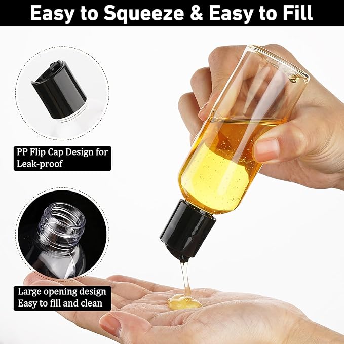 20 Pack 3.4 oz Travel Bottles for Toiletries TSA Approved Leak Proof Travel Size Containers Plastic Empty Shampoo Bottles with Labels Squeeze Bottle Toiletry Essentials Accessories(Clear)