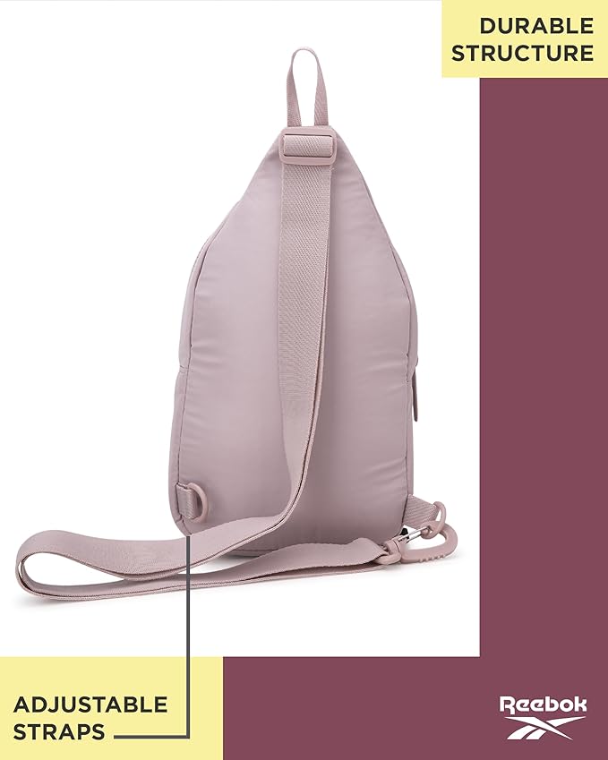Reebok Unisex Crossbody Bag - Convertible Compact Durable Cross Body Bag for Women and Men - Gym and Travel Essentials, Size One Size, Thea II Latte
