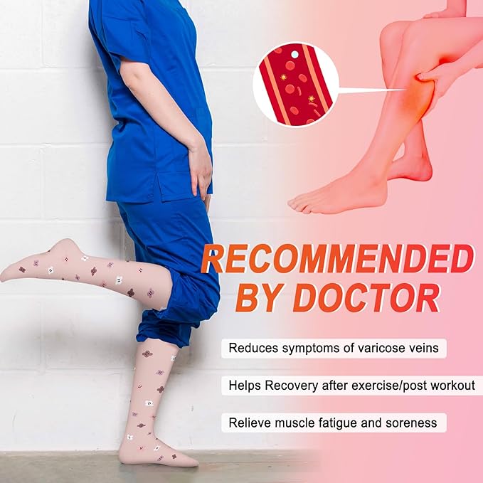 4 Pairs Compression Socks for Women Circulation-Best Support for Nurses,Running,Athletic,Travel