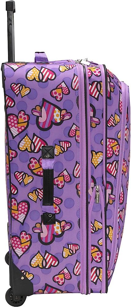 Rockland Fashion Softside 4 Piece Luggage Set, Expandable, (14" Tote/19"/24"/28"), Black Icon