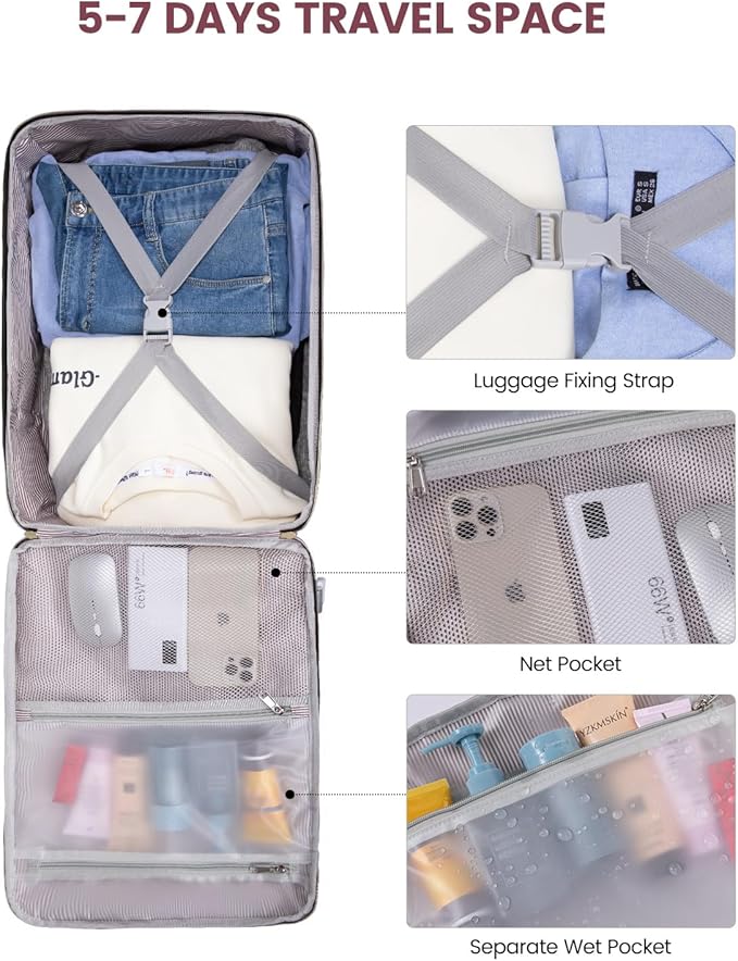 LOVEVOOK Large Travel Backpack for Women & Men, 40L Carry on Backpack for Airplanes, TSA Personal Item Travel Bag fits 17" Laptop, Waterproof Weekender Essentials Airline Approved with 3 Packing Cubes