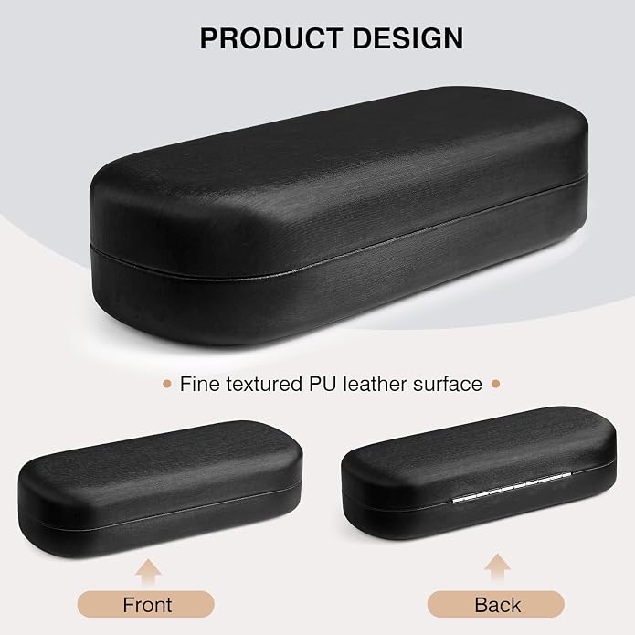 Marvolia Glasses Case Large Hard Shell Eyeglasses Case PU Leather Protective Case for Sunglasses Eyeglasses