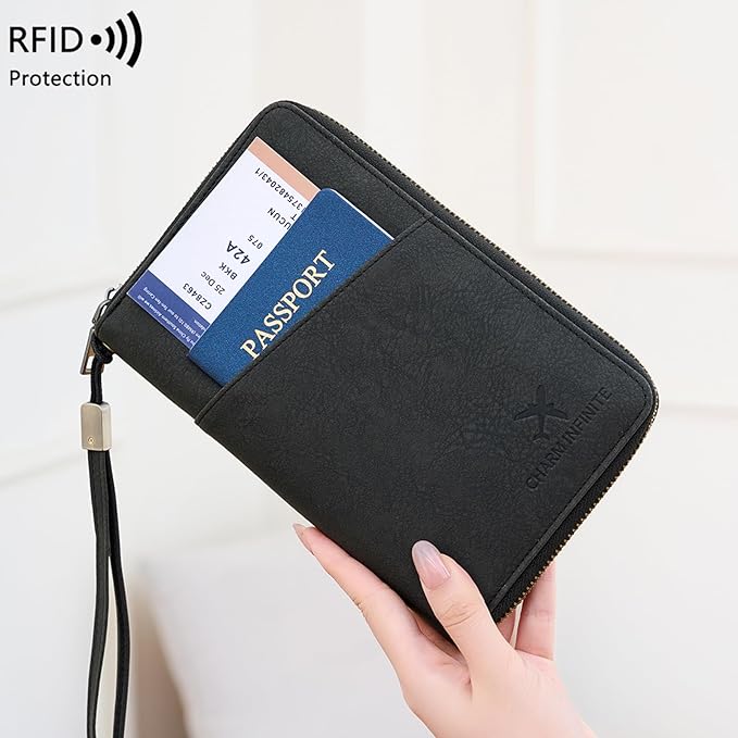 Family Passport Holder for Travel Women and Men RFID Passport Holder with Card Slots Holder Passport Case Passport cover Passport Wallet Travel Essentials and Accessories