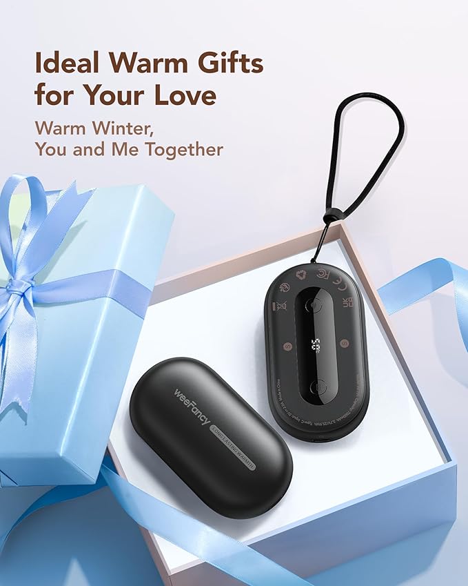 Hand Warmers Rechargeable 2 Pack, Magnetic Alloy Handwarmer 7000 mAh Reusable, Instant Heating UP to 131°F, 15 Hours Long Lasting Palm Pocket Heater, Gifts Packing for Skiing,Hunting,Camping,Golf