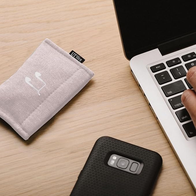 UT Wire Pocket Mobile Charger Case Pouch (Pale Pink, Earbud Case | 2 Pack)