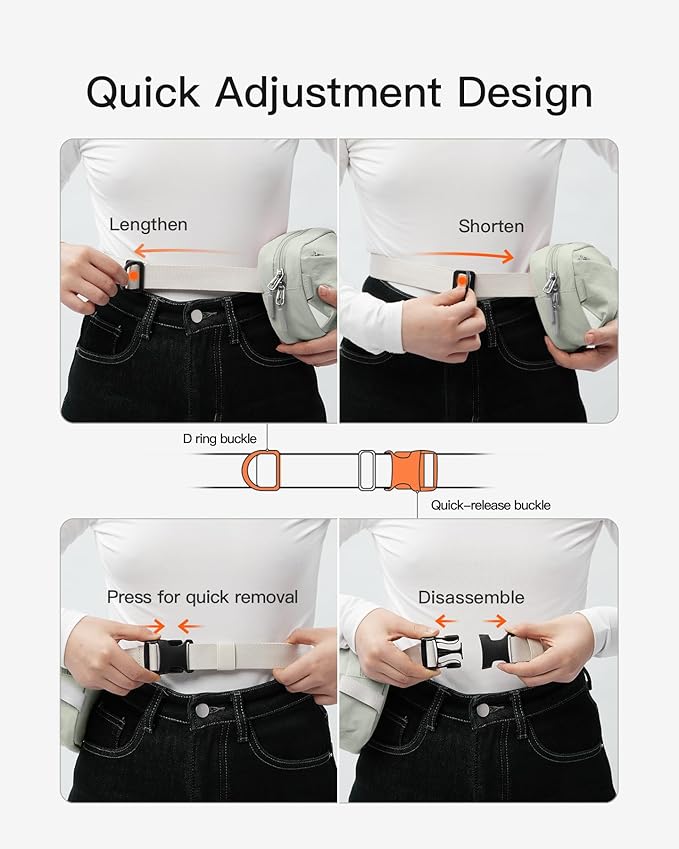 Inateck Sling Bag X-Mini, Durable Fanny Pack with RFID Blocking, Water-resistant Belt Waist Bag with Quick-adjust Strap, Stylish Waist Pack for Men, Women, Travel, Hiking, Cycling, Work, Sports, Green