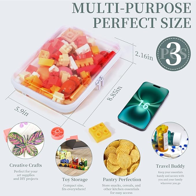 YOPCDJ 3 Pack Clear Hard Shell Zipper Case, Clear Zipper Pouches Waterproof Makeup Organizer & Travel Toiletry Bag, Plastic Pouch for Office, Home Storage, Medium Size