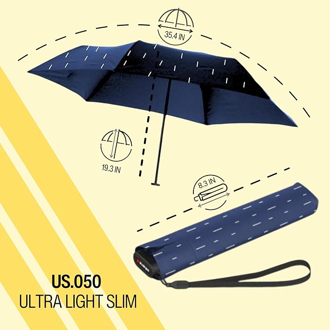 Knirps US.050 Ultra Light Pocket Size Manual Rain Umbrella with Carrying Case