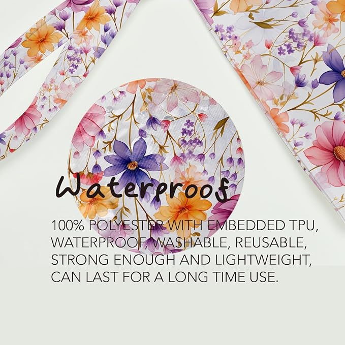 Fokongna Floral Print Wet Bag, Small Portable Waterproof Multi-Functional Organizer for Women, Ideal for Daily, Beach & Travel, Rainbow Pop Floral