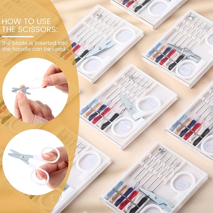 Knitgrip 72 Boxes Travel Sewing Kit Mini Sewing Kits Bulk Portable Pocket Sewings Supplies Accessories DIY with Needle Thread Buttons Scissors for Adults Teen Beginner Mom Grandma Women Gifts