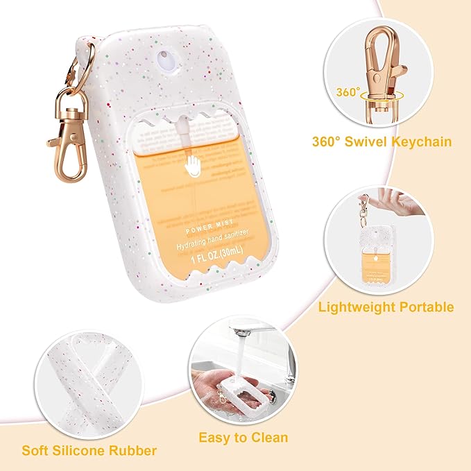 Hand Sanitizer Spray Case for Touchland Silicone Touchland Case Keychain Cute Hand Sanitizer Holder Keychain Compatible with Touch land Power Mist Gentle/Glow Mist