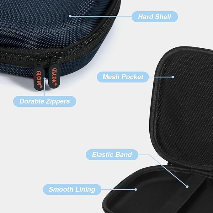 Hard Shell Headphone Case - Durable Zipper Travel Case Portable Carrying Pouch Bag Compatible with Sony WH-CH520/WH-CH720N, JBL Tune 510BT/720BT/520BT/770NC, Soundcore Q20 Q20i Q30, Jlab Headphones