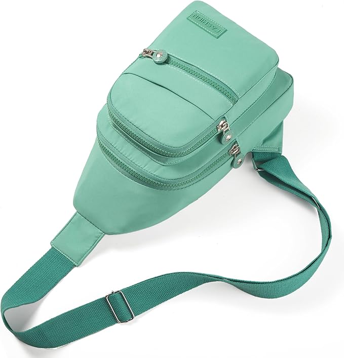 Banelu Small Sling Backpack Crossbody Bags for Women Men, Small Sling Bag Cross Body Bag Fanny Packs Crossbody Purses - Green