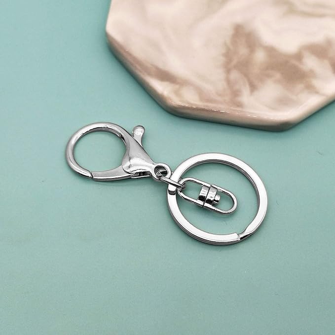 30Pcs Lobster Claw Clasps Keychain for Jewelry Making,Metal Lobster Clasp Swivel Trigger Clips with Swivel Clasps Hook Clips Flat Split Keychain Ring 100Pcs Open Jump Ring for DIY Craft Jewelry Making